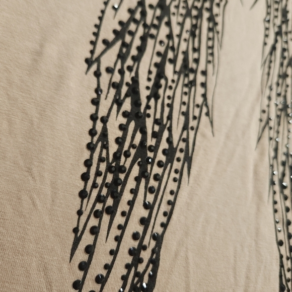 Vocal Ladder Neck Black Rhinestone Bling Wing Top sz 1XL - Picture 5 of 7